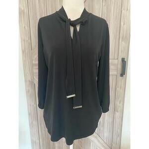 Michael Michael Kors size Med tie neck black top